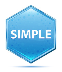 Simple crystal blue hexagon button