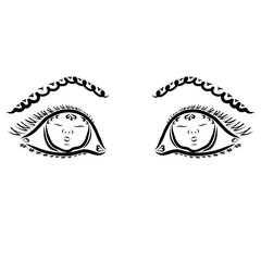 mother's beautiful look, baby in the eyes