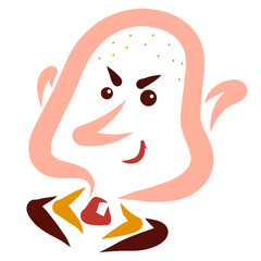 head of a business bald man plotting evil