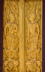 old door of thai temple