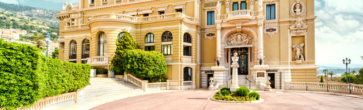 Panoramic view of The Monte-Carlo Casino and Opera House, Monaco