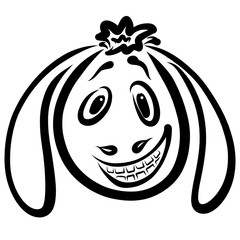 very happy donkey, head, funny black pattern