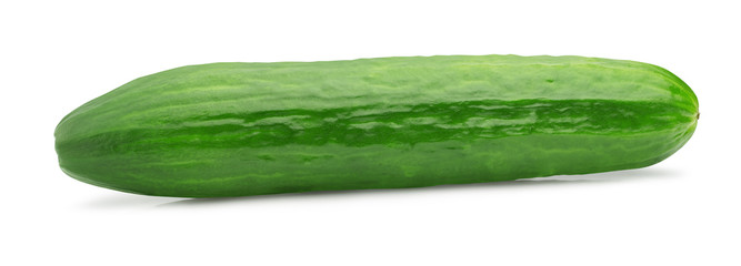ripe cucumber isolated on white background - 266269633