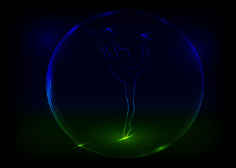 neon girl silhouette background