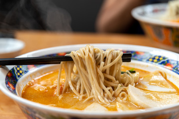 Popular southeast asia spicy noodle Laksa