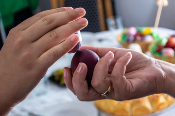 Knocking eggs on ortodox easter