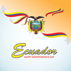 ecuador independence day logo design vector