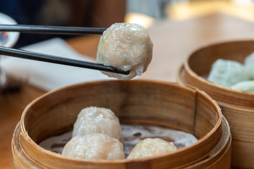 Popular asia food fork dimsum