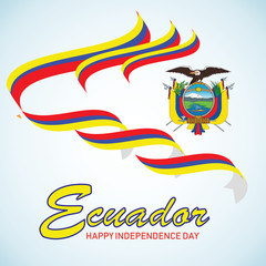 ecuador independence day logo design vector
