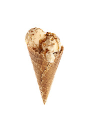 Tasty ice cream on white background