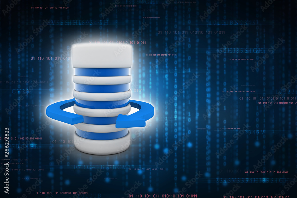 Poster 3d rendering database storage data base
