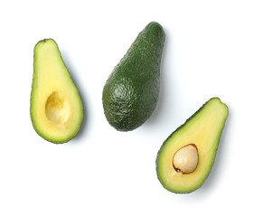 Fresh avocado on white background