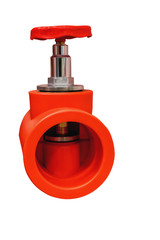 modern shut-off valve made of heat-resistant plastic isolated on white background