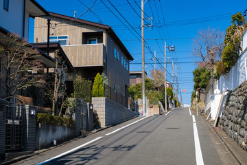 Fototapeta na wymiar 多摩市 桜ケ丘（聖蹟桜ヶ丘） 住宅街