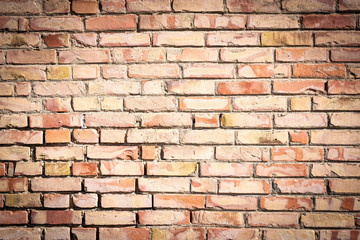 Eine alte Mauer mit Ziegelsteine als Hintergrund