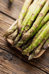 Raw spring asparagus