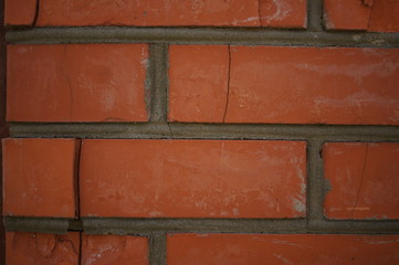 Brick wall. Red brick texture. Terracotta orange bricks. Background, background.