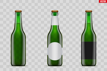 Craft beer bottle set mockup
