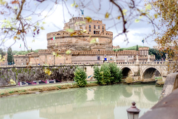Castel Sant Angelo in Rome Italy, built in ancient Rome, the famous tourist attraction of Italy.
