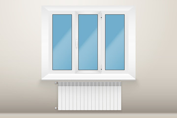 Example of Window and Heating radiator in room
