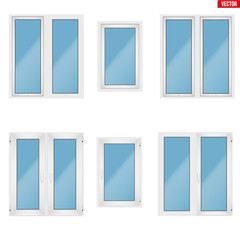 Fototapeta na wymiar Set of PVC windows