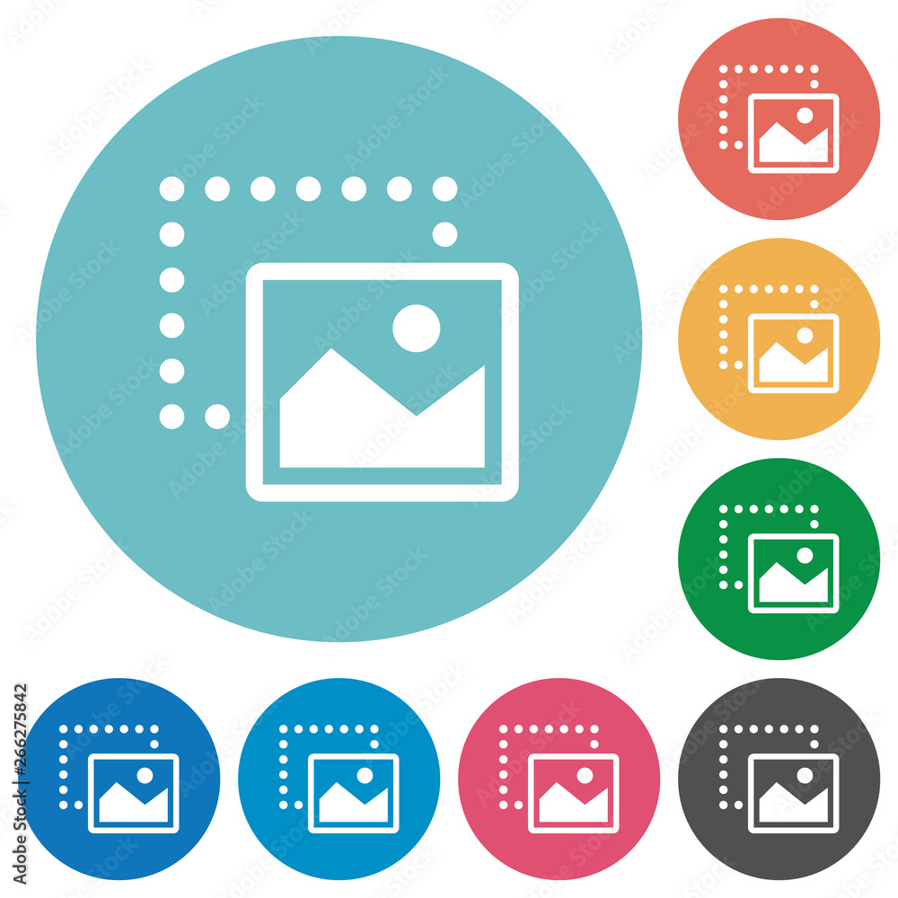 Poster drag image to bottom right flat round icons
