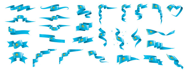 Kazakhstan flag, vector illustration on a white background