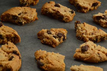 Piece of chocolate chip cookies