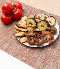 grilled vegetables on a white plate