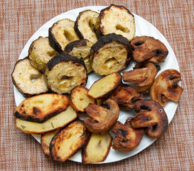 grilled vegetables on a white plate
