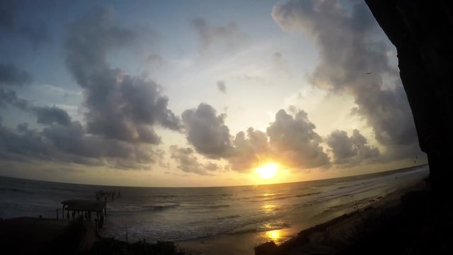Beautiful evening time lapse video from beach