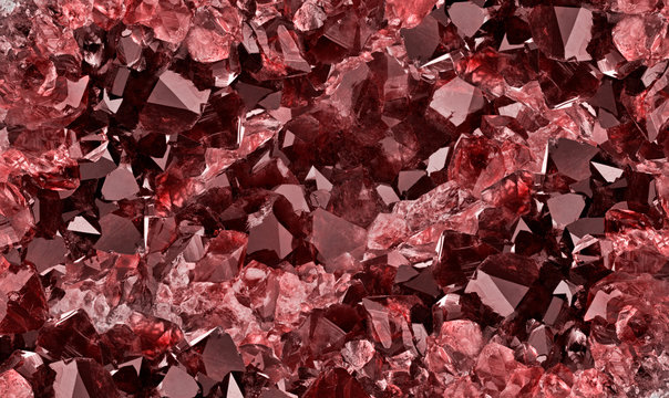 dark red ruby crystals background