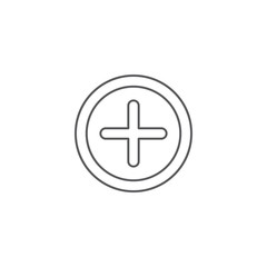 Obraz premium plus, add button vector icon concept, isolated on white background