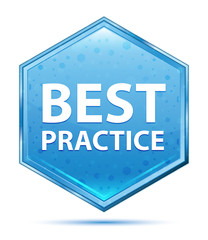 Best Practice crystal blue hexagon button