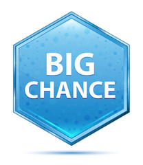 Big Chance crystal blue hexagon button