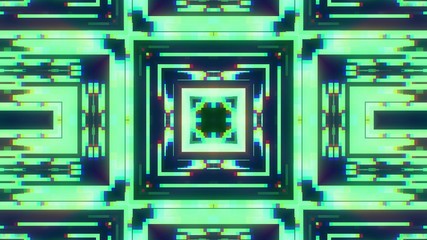 Fototapeta premium symmetrical shiny shape glitch interference screen illustration background new quality digital technology pattern colorful stock image