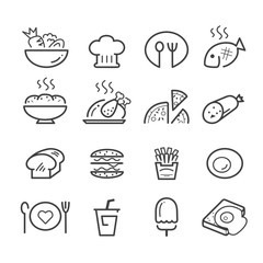  food line icon set.vector eps 10