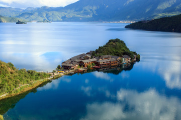 The charming natural scenery of lugu lake