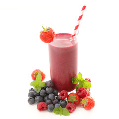 berry fruit smoothie with strawberry,blueberry and raspberry