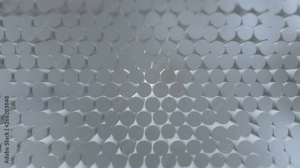 Poster abstract round geometric surface, light bright clean minimal circle grid pattern, random waving moti