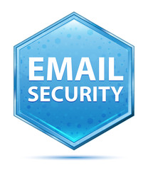 Email Security crystal blue hexagon button