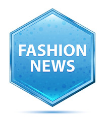 Fashion News crystal blue hexagon button