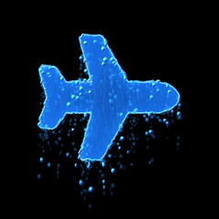Wet symbol plane is blue. Water dripping