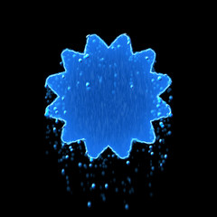 Wet symbol certificate is blue. Water dripping