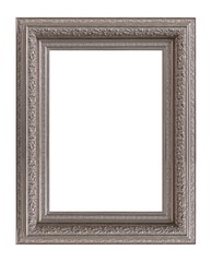 Silver frame for paintings, mirrors or photo isolated on white background