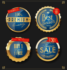 Luxury premium golden badges and labels