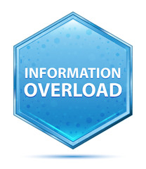 Information Overload crystal blue hexagon button
