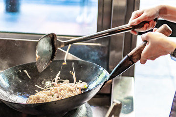 Fototapeta premium cooking on fried pan