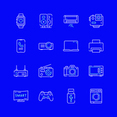 Modern Electronic Devices Line Icons