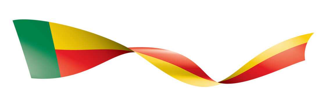 Benin flag, vector illustration on a white background